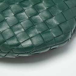 Pre Owned Bottega Veneta Green Intrecciato Leather Mini Jodie Hobo