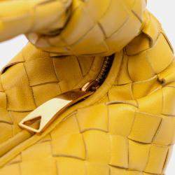 Pre Owned Bottega Veneta Yellow Mini Nappa Intrecciato Jodie