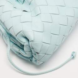 Pre Owned Bottega Veneta Light Blue Intrecciato Leather Mini The Pouch Bag