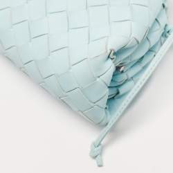 Pre Owned Bottega Veneta Light Blue Intrecciato Leather Mini The Pouch Bag