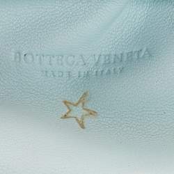 Pre Owned Bottega Veneta Light Blue Intrecciato Leather Mini The Pouch Bag