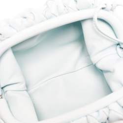 Pre Owned Bottega Veneta Light Blue Intrecciato Leather Mini The Pouch Bag