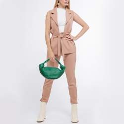 Pre Owned حقيبة بوتيغا فينيتا عقدة مزدوجة جلدية خضراء