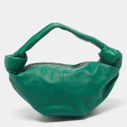 Pre Owned حقيبة بوتيغا فينيتا عقدة مزدوجة جلدية خضراء