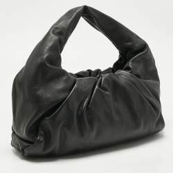 Pre Owned Bottega Veneta Black Leather Medium The Shoulder Pouch Bag