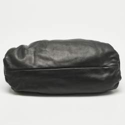 Pre Owned Bottega Veneta Black Leather Medium The Shoulder Pouch Bag
