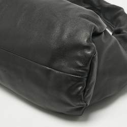 Pre Owned Bottega Veneta Black Leather Medium The Shoulder Pouch Bag