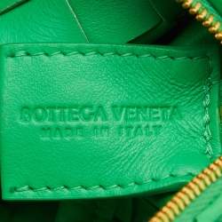 Pre Owned Bottega Veneta Green Intrecciato Leather Candy Loop Camera Bag