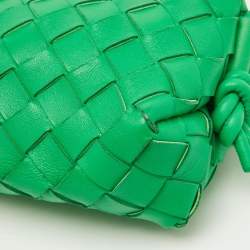 Pre Owned Bottega Veneta Green Intrecciato Leather Candy Loop Camera Bag