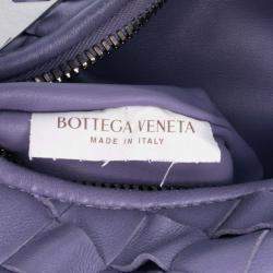 Pre Owned Bottega Veneta Purple Mini Nappa Intrecciato Jodie Bag