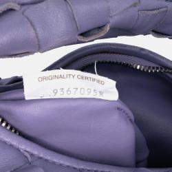Pre Owned Bottega Veneta Purple Mini Nappa Intrecciato Jodie Bag