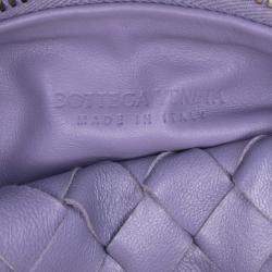 Pre Owned Bottega Veneta Purple Mini Nappa Intrecciato Jodie Bag