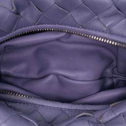 Pre Owned Bottega Veneta Purple Mini Nappa Intrecciato Jodie Bag
