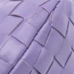 Pre Owned Bottega Veneta Purple Mini Nappa Intrecciato Jodie Bag