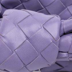 Pre Owned Bottega Veneta Purple Mini Nappa Intrecciato Jodie Bag