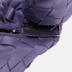 Pre Owned Bottega Veneta Purple Mini Nappa Intrecciato Jodie Bag