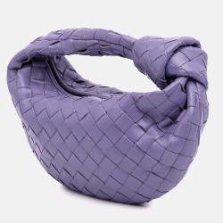 Pre Owned Bottega Veneta Purple Mini Nappa Intrecciato Jodie Bag