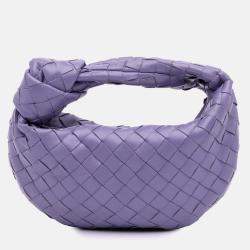 Pre Owned Bottega Veneta Purple Mini Nappa Intrecciato Jodie Bag