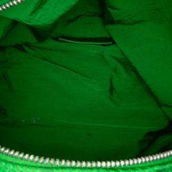 Pre Owned Bottega Veneta Green Mini Jacquard Intrecciato Double Knot Bag