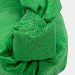 Pre Owned Bottega Veneta Green Mini Jacquard Intrecciato Double Knot Bag