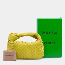 Pre Owned Bottega Veneta Yellow Mini Nappa Intrecciato Jodie