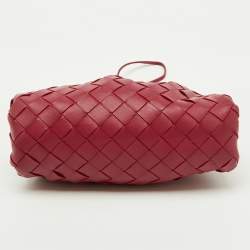 Pre Owned Bottega Veneta Fuchsia Intrecciato Leather Mini The Pouch Bag