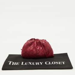 Pre Owned Bottega Veneta Fuchsia Intrecciato Leather Mini The Pouch Bag