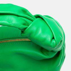 Pre Owned Bottega Veneta Green Mini Nappa Double Knot Bag