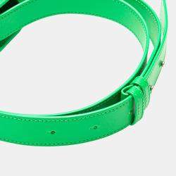 Pre Owned Bottega Veneta Green Mini Nappa Intrecciato Vertical Cassette Crossbody