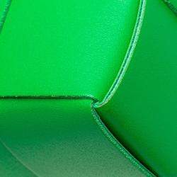 Pre Owned Bottega Veneta Green Mini Nappa Intrecciato Vertical Cassette Crossbody