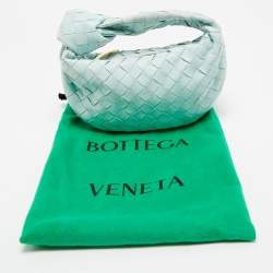 Pre Owned Bottega Veneta Light Blue Intrecciato Leather Mini Jodie Hobo