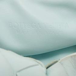 Pre Owned Bottega Veneta Light Blue Intrecciato Leather Mini Jodie Hobo