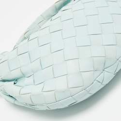 Pre Owned Bottega Veneta Light Blue Intrecciato Leather Mini Jodie Hobo