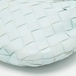 Pre Owned Bottega Veneta Light Blue Intrecciato Leather Mini Jodie Hobo