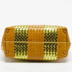 Pre Owned Bottega Veneta Yellow/Gold Intrecciato Leather Shopper Tote