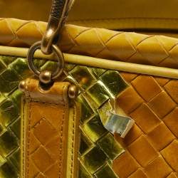 Pre Owned Bottega Veneta Yellow/Gold Intrecciato Leather Shopper Tote