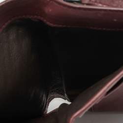 Pre Owned Bottega Veneta Burgundy Intrecciato Leather French Wallet