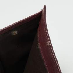 Pre Owned Bottega Veneta Burgundy Intrecciato Leather French Wallet