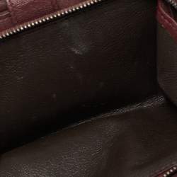 Pre Owned Bottega Veneta Burgundy Intrecciato Leather French Wallet