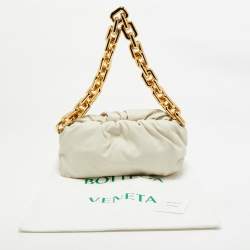 Pre Owned Bottega Veneta Off White Leather The Chain Pouch Bag
