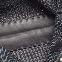 مملوكة مسبقًا حقيبة توت بوتيغا فينيتا كابات متوسطة جلد أسود محبوك