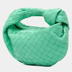 Pre Owned Bottega Veneta Green Mini Nappa Intrecciato Jodie
