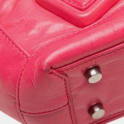 Pre Owned Bottega Veneta Pink Mini Paper Calfskin Intrecciato Arco Satchel