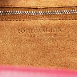 Pre Owned Bottega Veneta Pink Mini Paper Calfskin Intrecciato Arco Satchel