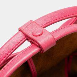 Pre Owned Bottega Veneta Pink Mini Paper Calfskin Intrecciato Arco Satchel