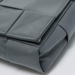 Pre Owned Bottega Veneta Grey Intrecciato Leather Mini Candy Cassette Crossbody Bag