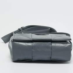 Pre Owned Bottega Veneta Grey Intrecciato Leather Mini Candy Cassette Crossbody Bag