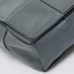 Pre Owned Bottega Veneta Grey Intrecciato Leather Mini Candy Cassette Crossbody Bag