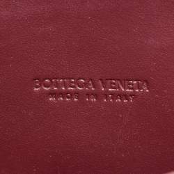 Pre Owned Bottega Veneta Burgundy Intrecciato Leather Medium Andiamo Clutch