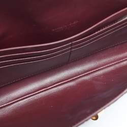 Pre Owned Bottega Veneta Burgundy Intrecciato Leather Medium Andiamo Clutch
